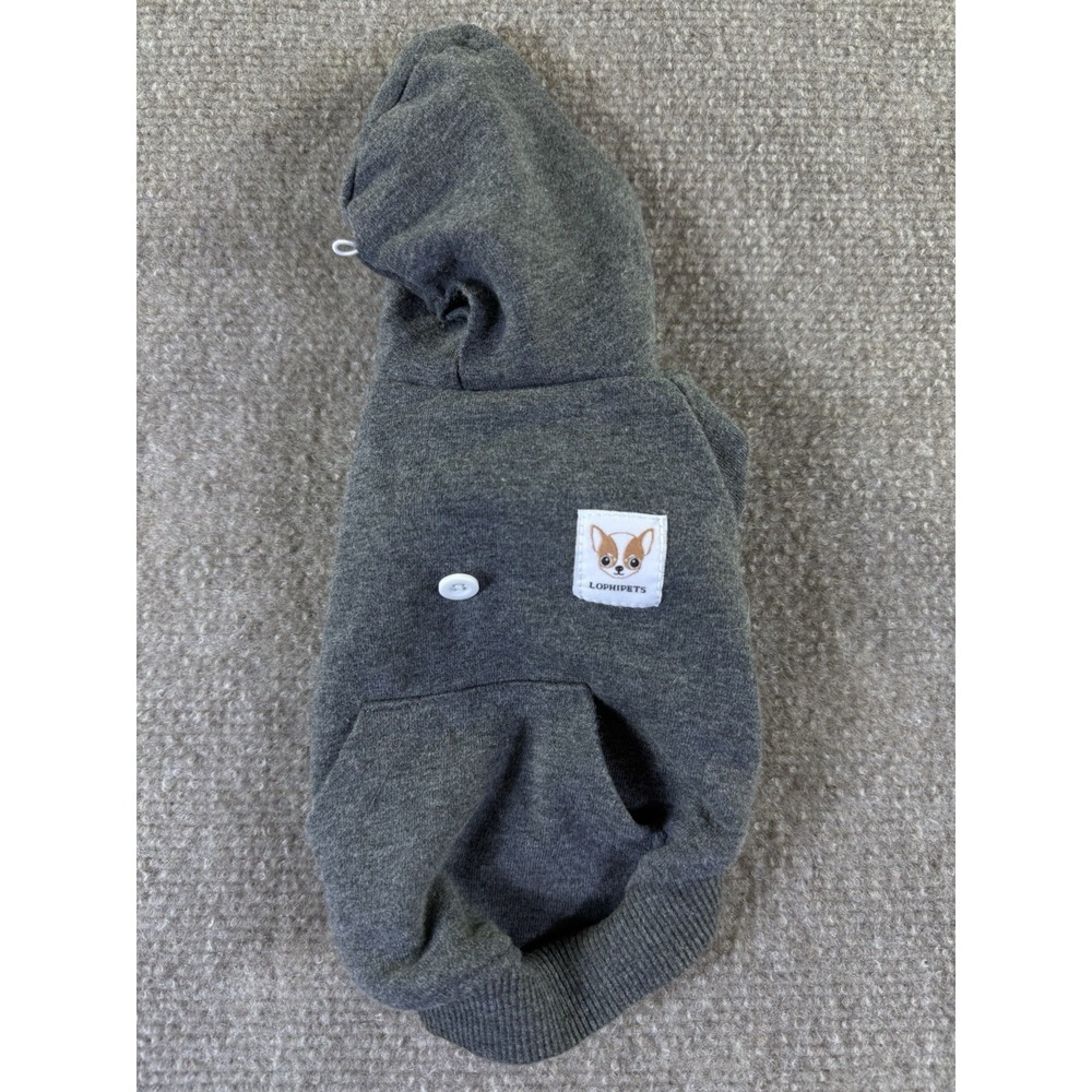 Lophipets Charcoal Gray Small Breed Dog Hoodie Size S Chihuahua